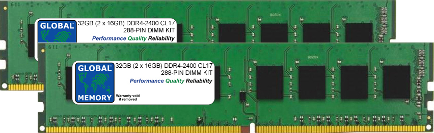 32GB (2 x 16GB) DDR4 2400MHz PC4-19200 288-PIN DIMM MEMORY RAM KIT FOR FUJITSU PC DESKTOPS